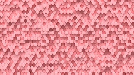 Pink hexagon texture background. 3D Render.の写真素材