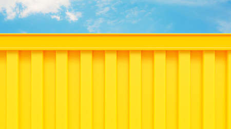 Side of the yellow container. Abstract background for put banner or message. Minimal idea concept, 3D Render.の写真素材