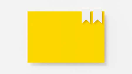 Yellow empty frame mock-up on white background. 3D Render.の写真素材
