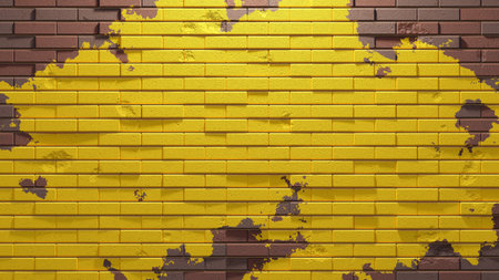 Brick wall yellow and red-brown for texture background. 3D Render.の写真素材