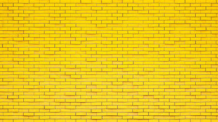 Brick wall yellow for texture background. 3D Render.の写真素材
