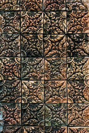Buddhism red brick pattern thai style