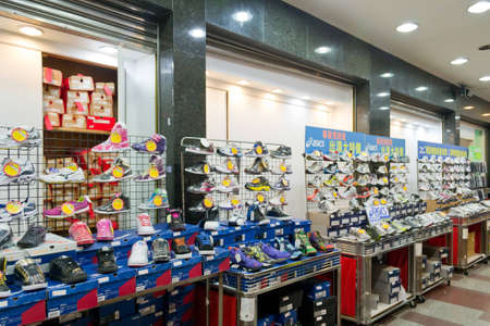 shoe Shop at Fengia night market, poppular night market in Taichung , Taiwanのeditorial素材