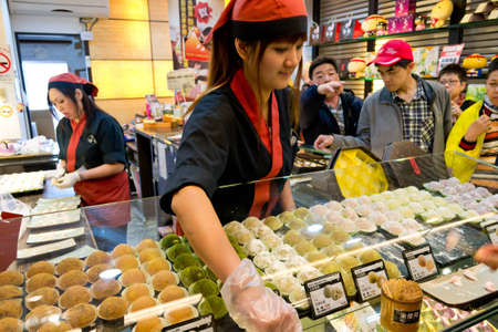 japanese dessert shop in Jiufen vintage market at Keelung, North of Taiwanのeditorial素材
