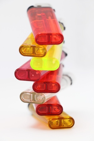 color lighters isolated on a whiteの写真素材