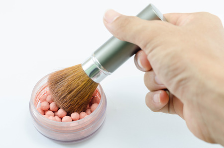 blusher ball on white backgroundの写真素材