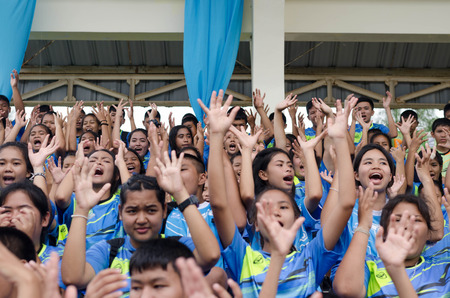 Cheering colour sport student in thailandのeditorial素材