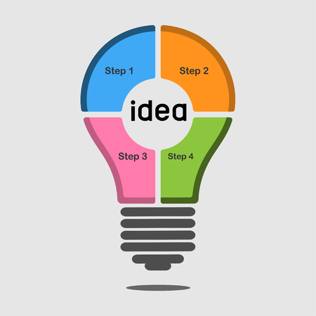 lamp idea infographic vector illustration eps10.のイラスト素材