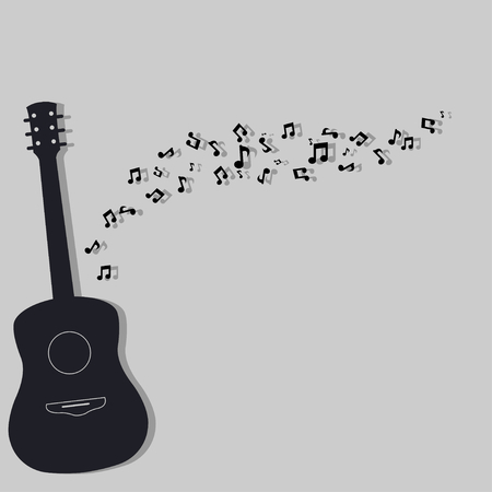 Guitar and musical note vector illustration.のイラスト素材