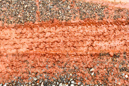 A Truck Tire Track in Brown Mud.