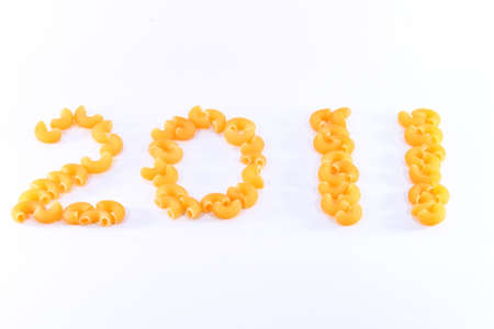 2011 figures from the macaroni, isolated on white background.の写真素材