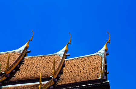 Thai Buddhist temple roof. Monastery roof.の写真素材