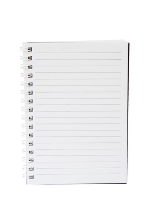 Opened book with blank pages isolated on white background の写真素材