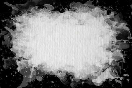 An abstract paint splatter frame in black and whiteの写真素材