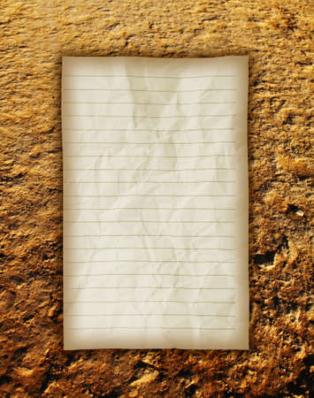 Old paper on Grunge brown ground background の写真素材