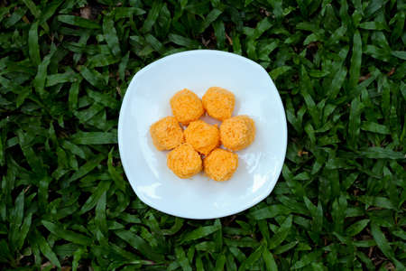 Thai Dessert  Made from flour mixed with egg yolk and water の写真素材