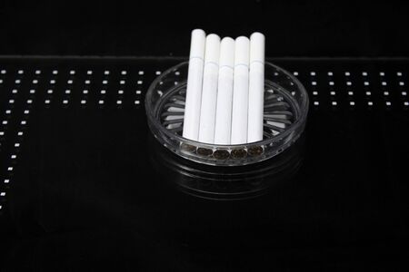Cigarette in an ashtray  World No Tobacco Day の写真素材