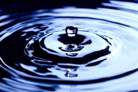 Water drop above water surface  Water splash 