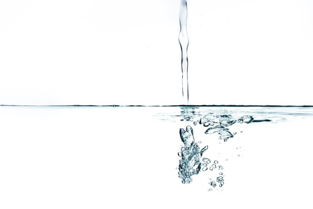 Flowing water with air bubbles  Abstract water splash の写真素材
