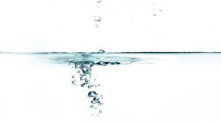 Flowing water with air bubbles  Abstract water splash の写真素材