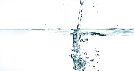 Flowing water with air bubbles  Abstract water splash の写真素材