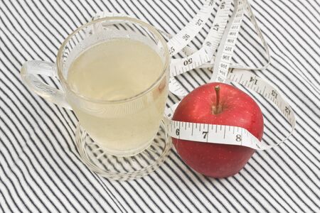 Aloe vera juice and apple  Drink to health and weight loss の写真素材