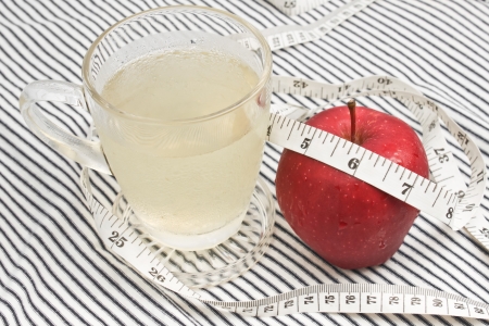 Aloe vera juice and apple  Drink to health and weight loss の写真素材