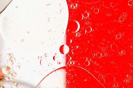 Oil drops on a water surface  Abstract background の写真素材
