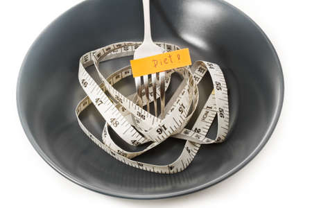 Diet messages  Plate fork and measure tape 