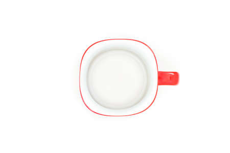 Empty red coffee cup above view.の写真素材