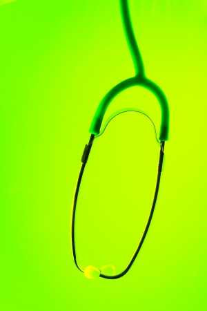 Medical green stethoscope object の写真素材
