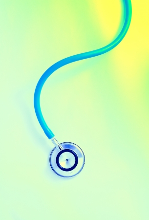 Beautiful stethoscope on colorful background の写真素材