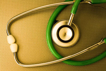 Medical technology, green stethoscope object の写真素材