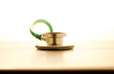 Stethoscope on the metal  surface background の写真素材