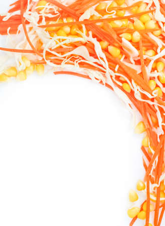 Fresh vegetables salad  Vegetables on white background の写真素材