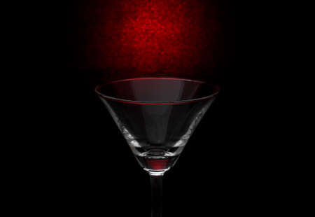 Empty cocktail glass on shiny red の写真素材