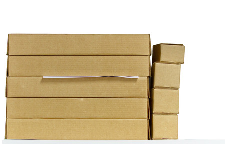 Box brown of document, business concept. Isolated on white background with clipping path.の写真素材