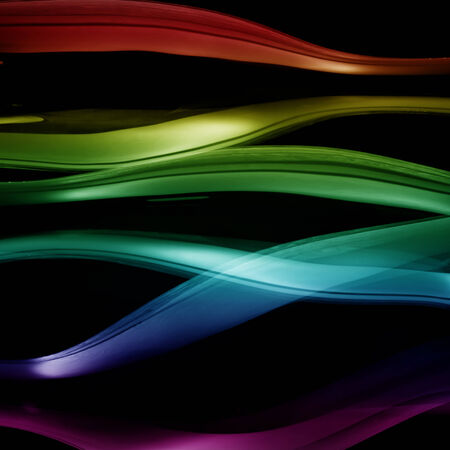 Colorful curve on black background. Curve abstract.の写真素材