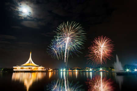 Fireworks at Suan Luang Rama IX bangkok thailand.の写真素材