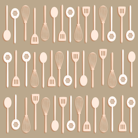 Kitchen utensil set vector background.のイラスト素材
