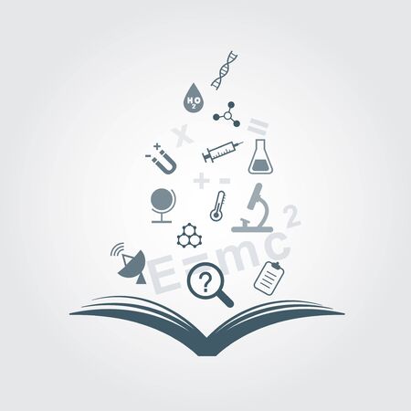 Open book science icons set vector elements.のイラスト素材