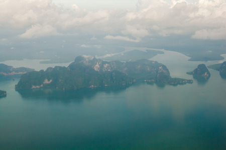 Aerial view of the tropical island in blue sea of Andaman sea Phuket, Thailandの写真素材