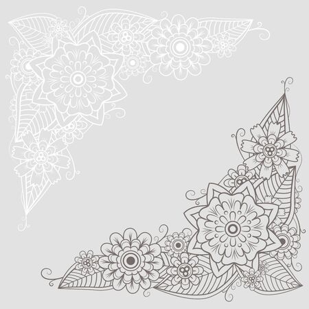 Vector floral design elements for page decoration. Retro floral background.のイラスト素材