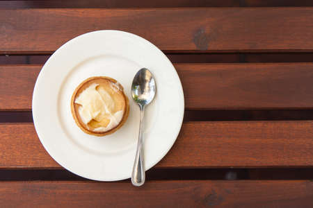 Pastry tart sweet sour cream baked dessert.の写真素材