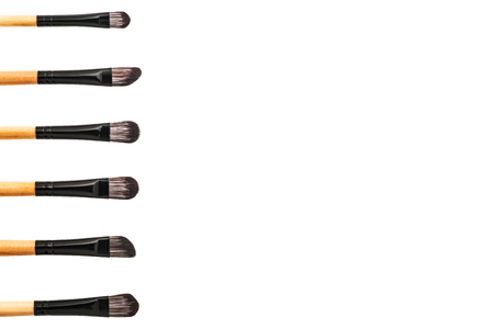 Set of brush makeup on white background with copyspace.の写真素材