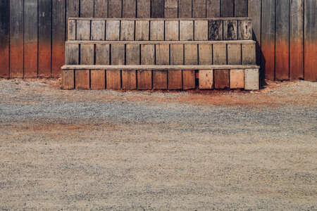 Wooden floor and the ground is empty. Retro style.の写真素材