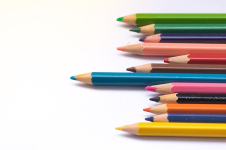 Color pencil on white background.の写真素材