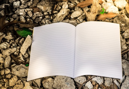 White book with rock floor.の写真素材