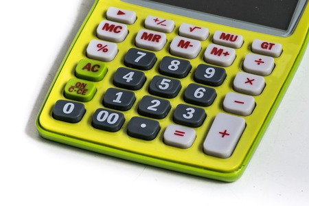 Calculator on a white backgroundの写真素材