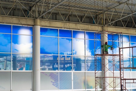BANGSAN, THAILAND - September , 2017 :  Men are painting in construction. This is industry in...